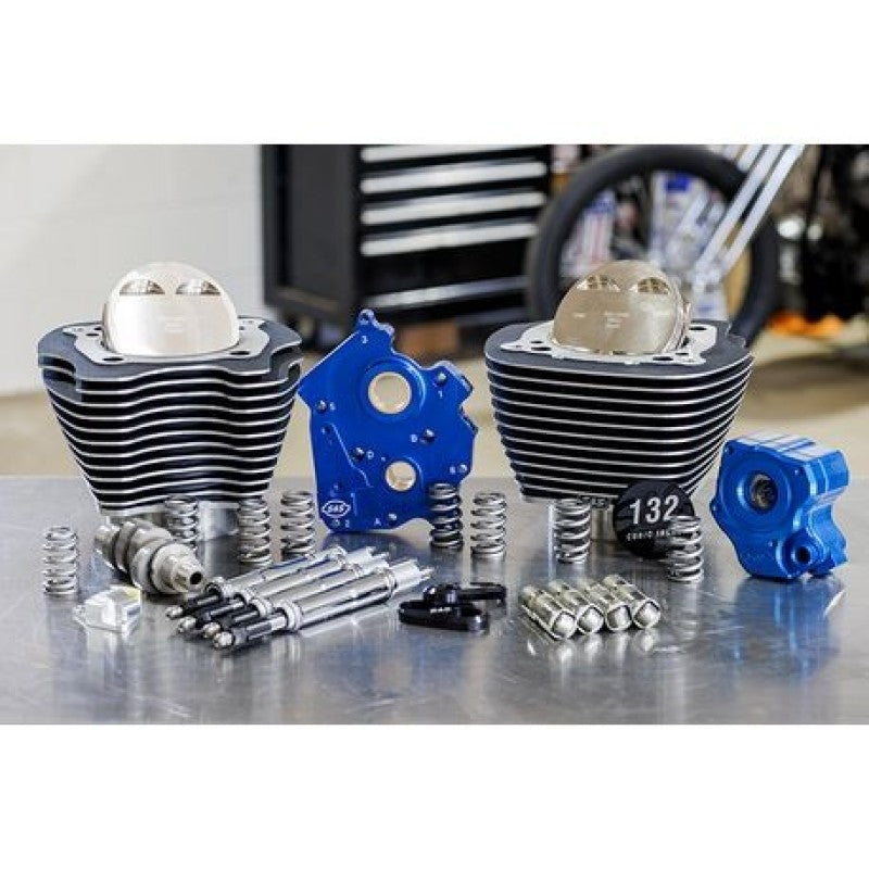 S&S Cycle 2017+ M8 Models 4.320in Bore 550C Cam Power Pack - Black w/ Highlight Piston Sets - Powersports S&S Cycle