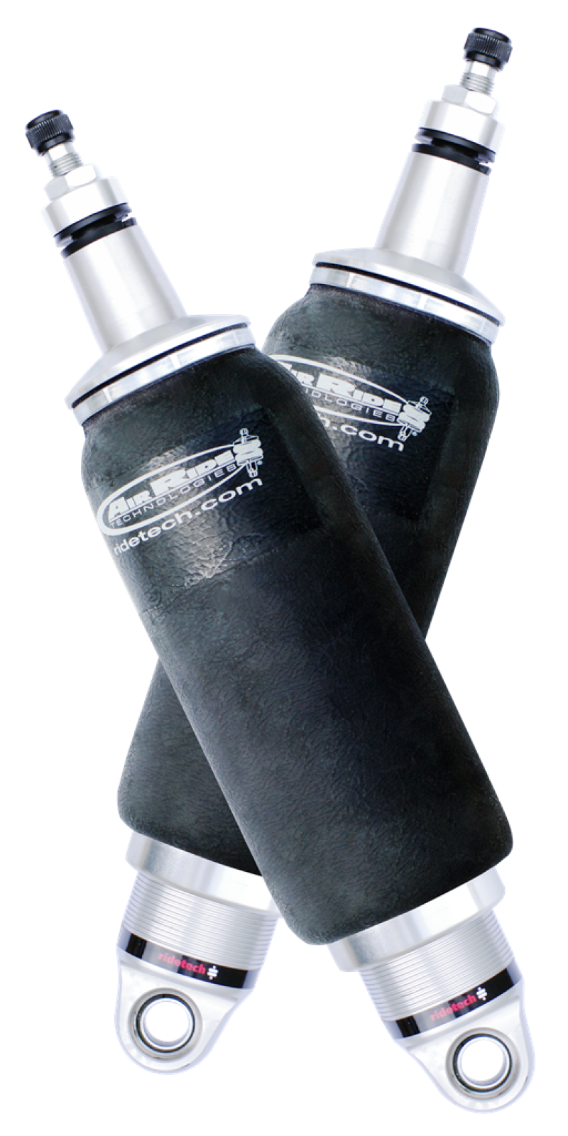 Ridetech HQ Series Rear ShockWaves 4.1in Travel 5in dia Rolling Sleeve .625 Bearing/2in Stud Air Suspension Kits Ridetech