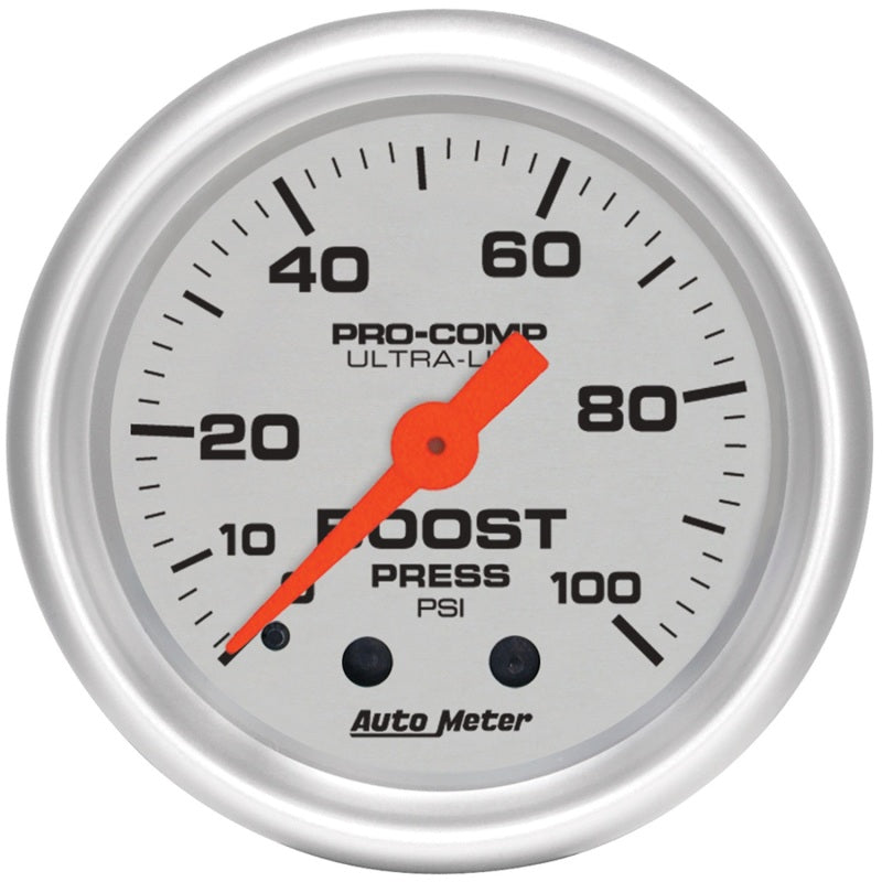 Autometer Ultra-Lite 52mm 0-100 PSI Mechanical Boost Gauge Gauges AutoMeter