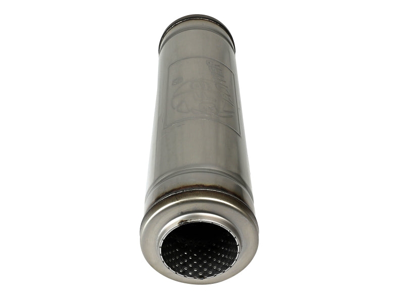 aFe MACH Force-Xp 409 SS Muffler 3in Center/Center 18in L X 5in Dia - Round Body Muffler aFe