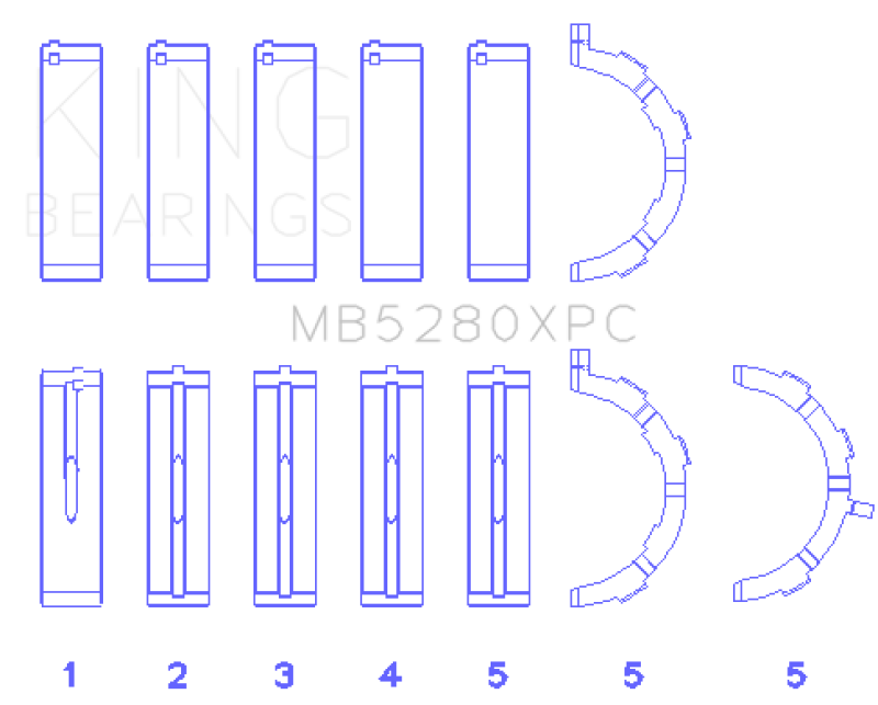 King Engine Bearings Ford 4.6L/5.4L V8 SOHC Performance Coated Main Bearing Set - Size STD Bearings King Engine Bearings