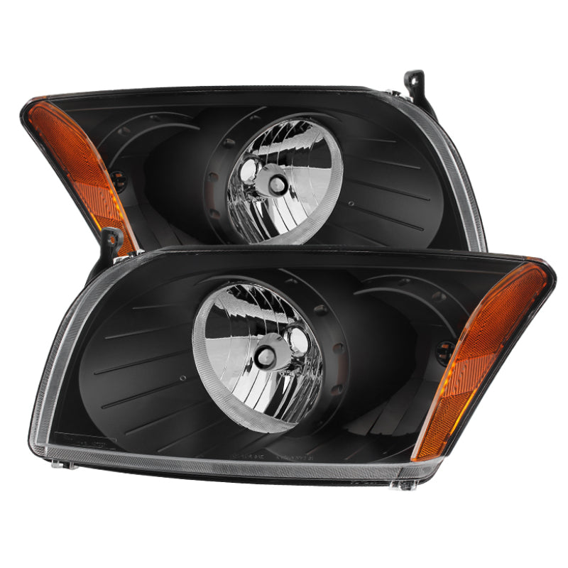 xTune Dodge Caliber 07-12 Crystal Headlights -Black HD-JH-DCAL07-AM-BK Headlights SPYDER