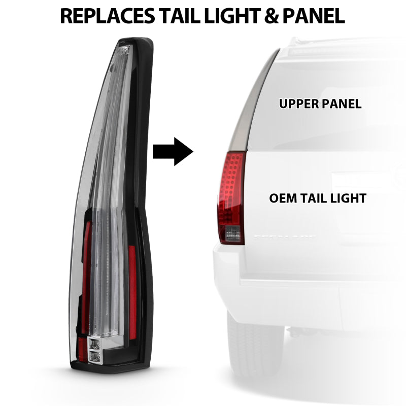 ANZO 2007-2014 Cadillac Escalade Led Taillights Red/Clear Tail Lights ANZO