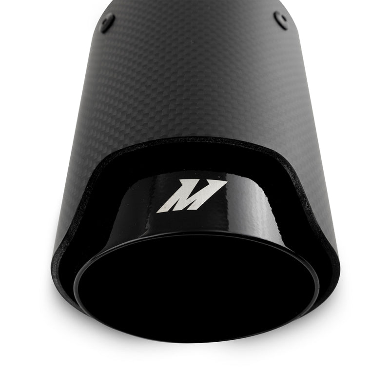 Mishimoto Carbon Fiber Muffler Tip 2.5in Inlet 3.5in Outlet M Black Muffler Mishimoto