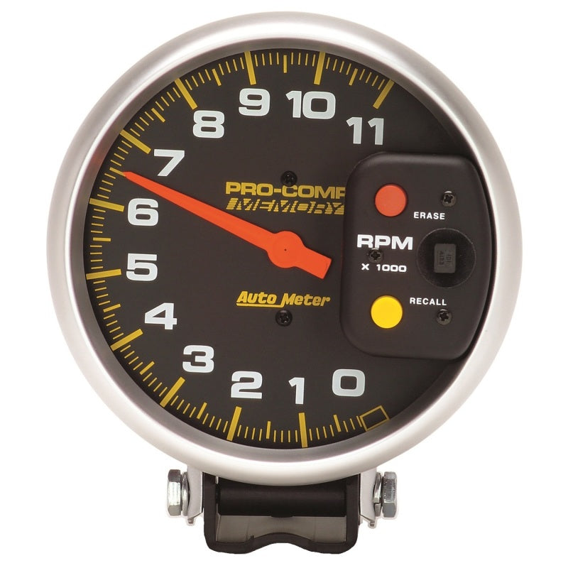 Autometer Pro-Comp 5in 0-11000 RPM Pedestal w/Peak Memory Tachometer Gauges AutoMeter