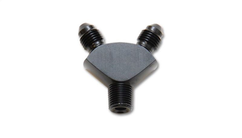 Vibrant -3AN x -3AN x 1/8in NPT Y-Adapter Fitting - Aluminum Fittings Vibrant