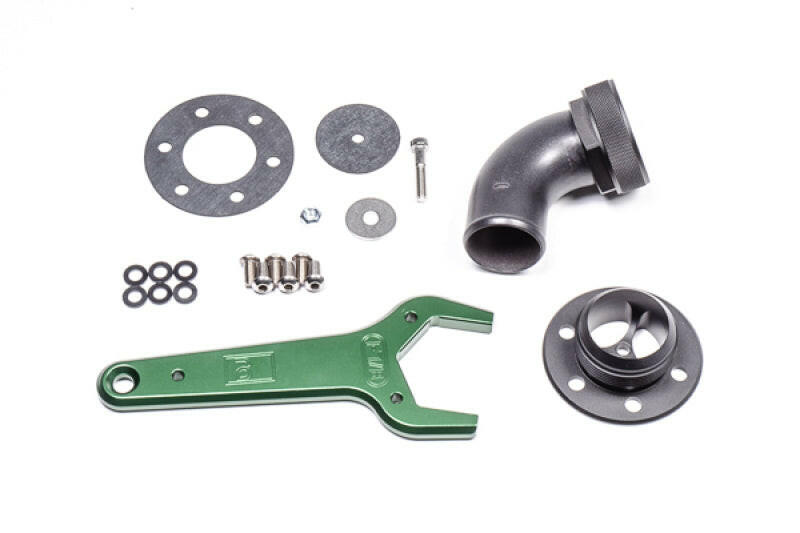 Radium Remote Mount Fill Neck - 24AN Elbow - 1.5in Barb Filler Necks Radium Engineering