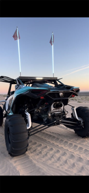 Gibson 2024 Cam-Am Maverick R 4in. T304 Stainless Round Dual Wall Slash-Cut Tip - Black Ceramic X Pipes Gibson