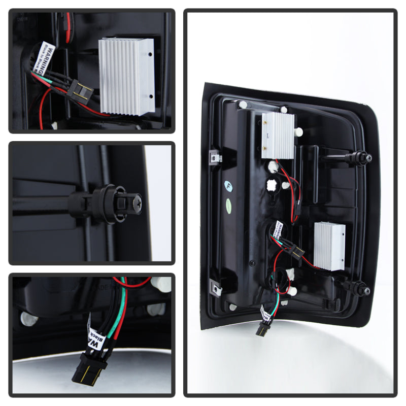 Spyder 14-18 Chevy 1500 / 15-19 GMC 3500 Dually / Bar LED Tail Lights Blk Smke ALT-YD-CS14-LBLED-BSM Tail Lights SPYDER