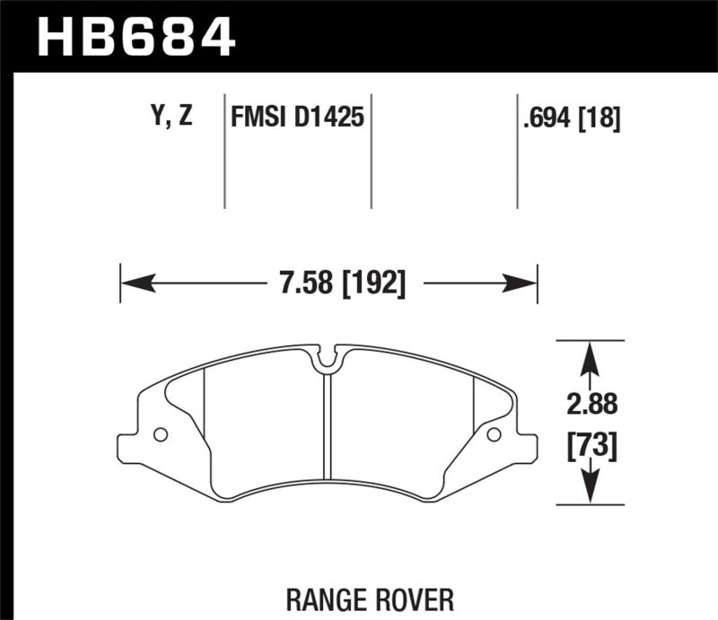 Hawk 10-13 Range Rover/Range Rover Sport Supercharged Performance Ceramic Street Front Brake Pads Brake Pads - Performance Hawk Performance