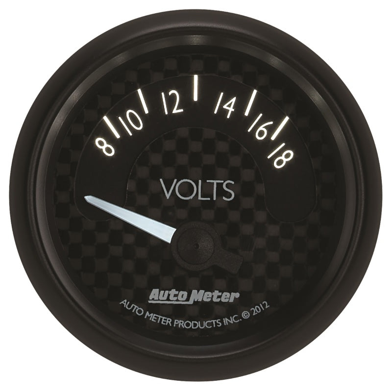 Autometer GT Series 52mm Short Sweep Electronic 8-18 Volts Voltmeter Gauges AutoMeter