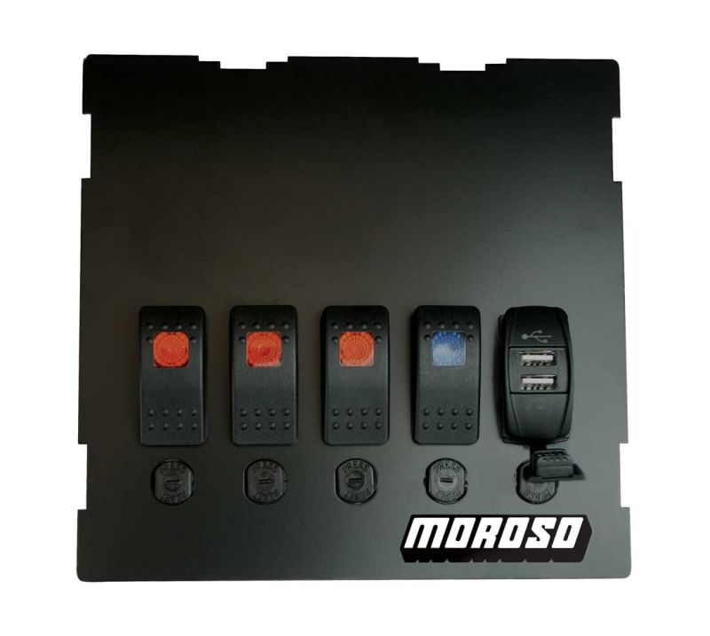 Moroso 99-04 Mazda Miata NB Radio/HVAC Pocket Block Off Plate With Switches Dash Mounts Moroso