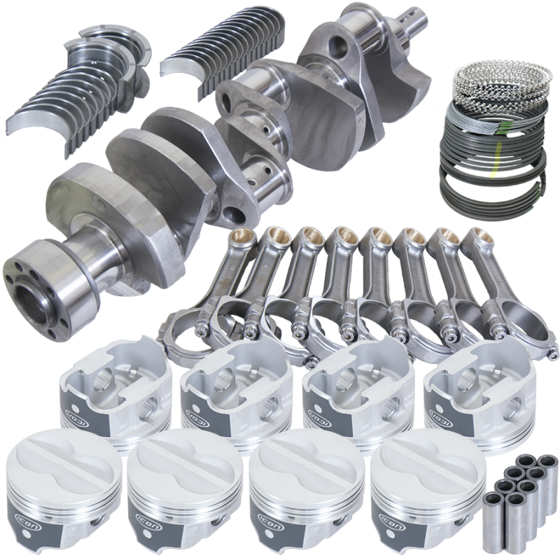 Eagle Chevy 350 1Pc 3.750in Int Balance Crank 5.700in I-Beam Rods 4.000in Pistons Rotating Assembly Rotating Assemblies Eagle
