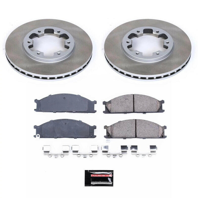 Power Stop 87-95 Nissan Pathfinder Front Semi-Coated Rotor Kit Brake Kits - Performance Blank PowerStop