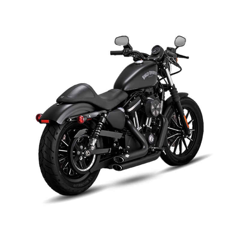 Vance & Hines HD Sportster 14-22 Shortshots Staggered Black Full System Exhaust Powersports Exhausts Vance and Hines