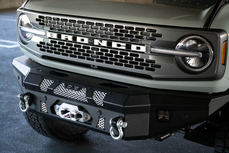 DV8 Offroad 2021+ Ford Bronco Front Bumper Winch Capable w/ Optional Bull Bar/Aux Light Opening Bumpers - Steel DV8 Offroad