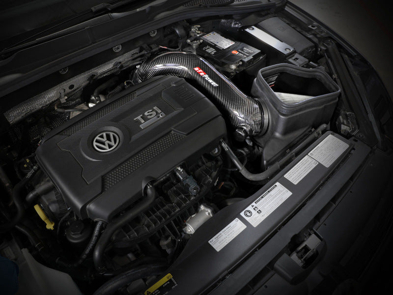 aFe 15-19 VW Golf R (MKVII) L4-2.0L (t) Track Series Carbon Fiber Intake System w/ Pro DRY S Filter Cold Air Intakes aFe