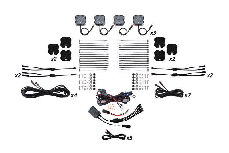 Diode Dynamics RGBW Rock Light Installer Magnet Mount Kit w/Controller (12-pack) Light Accessories and Wiring Diode Dynamics