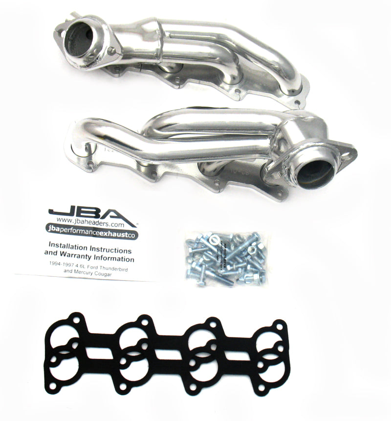 JBA 94-97 Ford Thunderbird 4.6L 2V 1-1/2in Primary Silver Ctd Cat4Ward Header Headers & Manifolds JBA