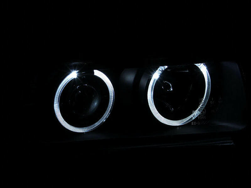 ANZO 1992-1998 BMW 3 Series E36 Projector Headlights w/ Halo Black (CCFL) G2 Headlights ANZO