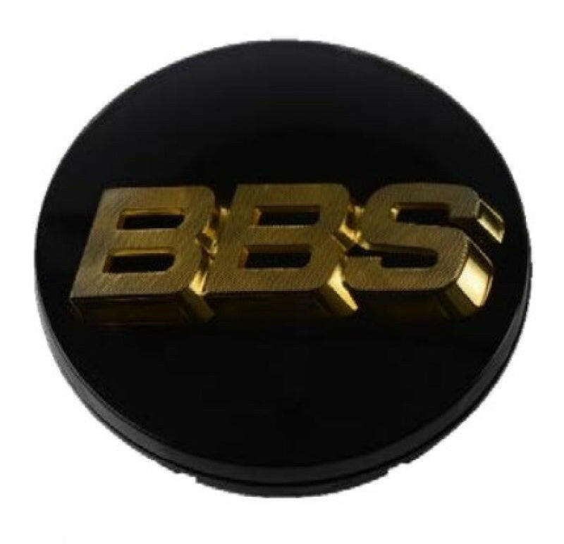 BBS Center Cap 70.6mm Black/Gold (3-tab) (56.24.080) Wheel Center Caps BBS