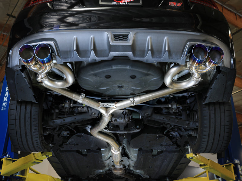 aFe Subaru WRX/STi 15-21 H4-2.0/2.5L Takeda 3in to 2-1/2in Stnlss Cat-Back Exhaust w/ Blue Flame Tip Catback aFe