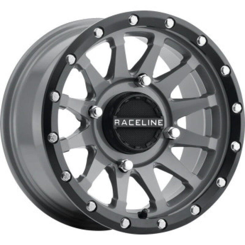 Raceline A95SG Trophy 14x7in / 4x137 BP / 38mm Offset / 110.18mm Bore - Grey & Black Lip Wheel Wheels - Cast Raceline