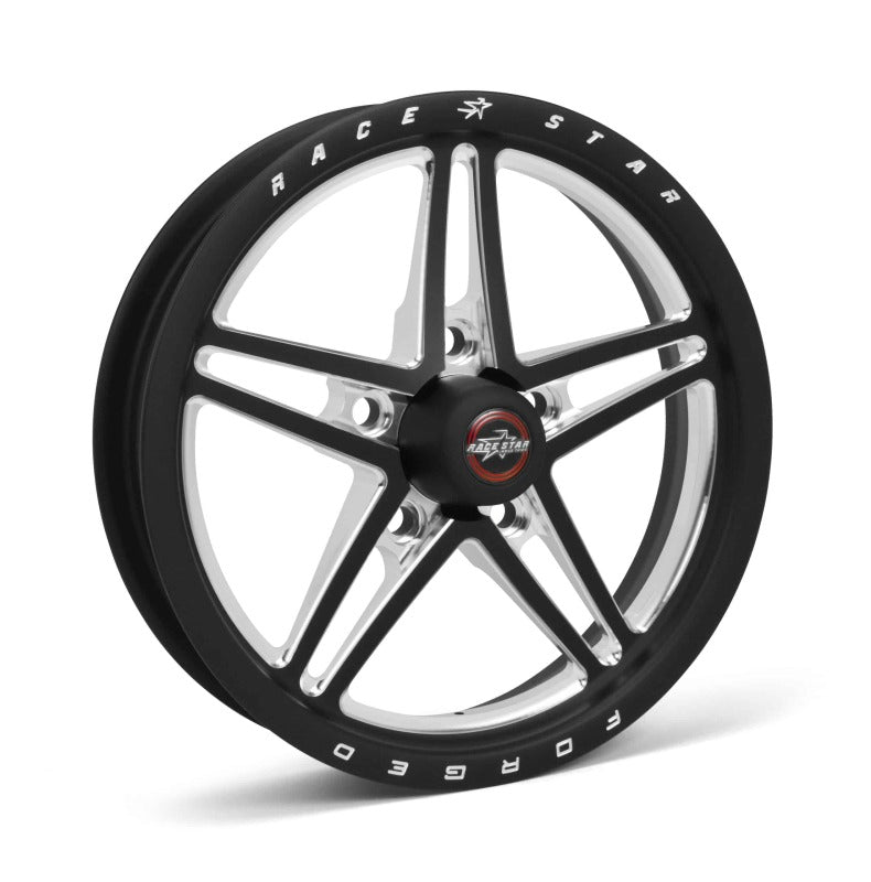 Race Star 63 Pro Forged 15x3.50 Lug Mount 5x4.50 BC / 2.25in. BS Wheel - Black Anodized/Machined Wheels - Forged Race Star