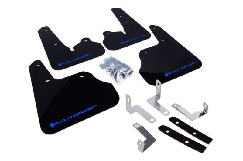 Rally Armor 12-16 Subaru Impreza 4D/5D Black UR Mud Flap w/Blue Logo Mud Flaps Rally Armor