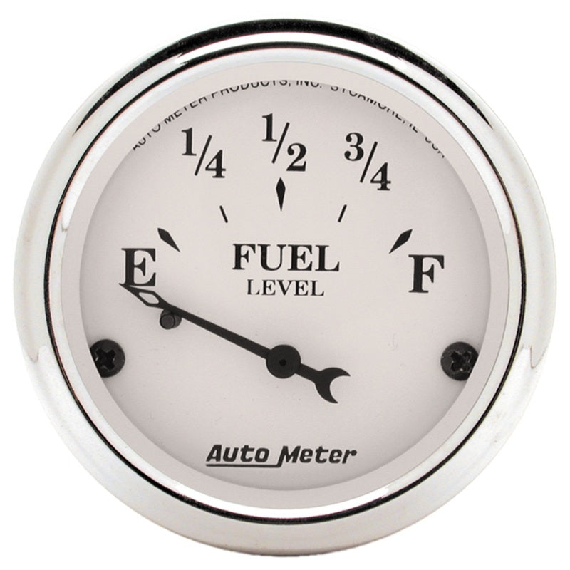 Autometer 2-1/16in 0-90 Fuel Level Air-Core GM Old Tyme White Gauge Gauges AutoMeter