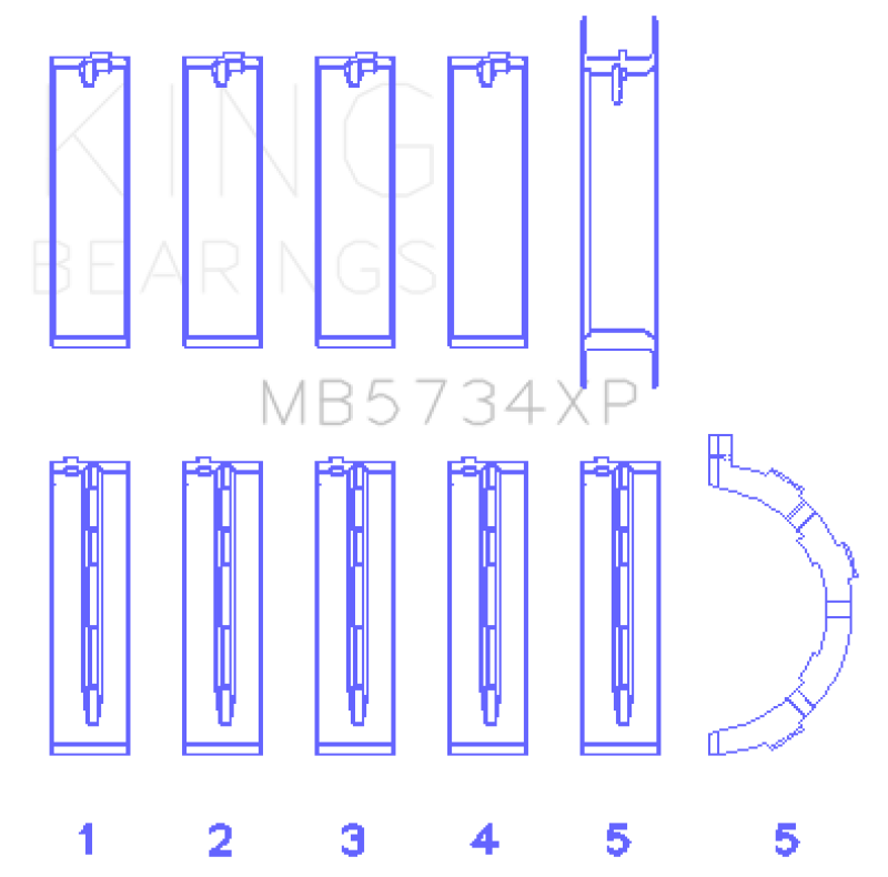 King Engine Bearings Ford Mustang 302 Coyote (Size STDX) Performance Main Bearing Set Bearings King Engine Bearings