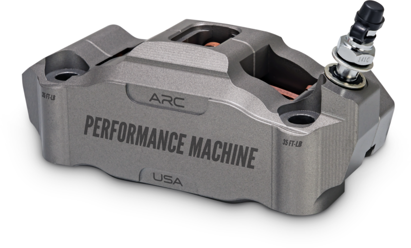 Performance Machine 125 x 4 Race Series Radial Mount Caliper with ARC - Left - Gunmetal Grey Brake Calipers - Perf Performance Machine