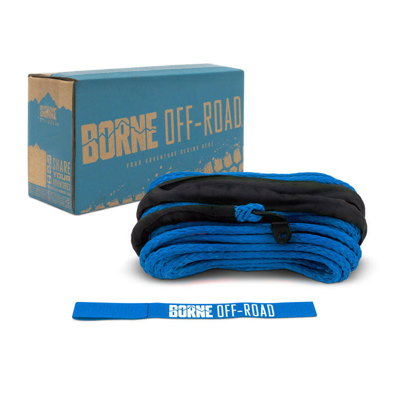 Borne Off-Road Synthetic Rope - 3/8in x 85ft - Blue Winch Accessories Borne Off-Road