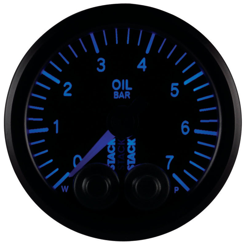 Autometer Stack 52mm 0-7 Bar M10 Male Pro-Control Oil Pressure Gauge - Black Gauges AutoMeter