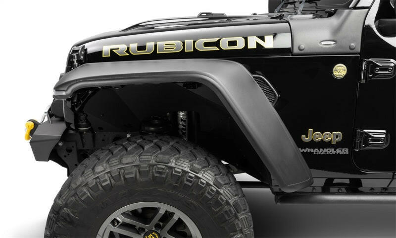 Bushwacker 18-21 Jeep Wrangler JL (2-Door & 4-Door) Flat Style Flares 4pc - Black Fender Flares Bushwacker
