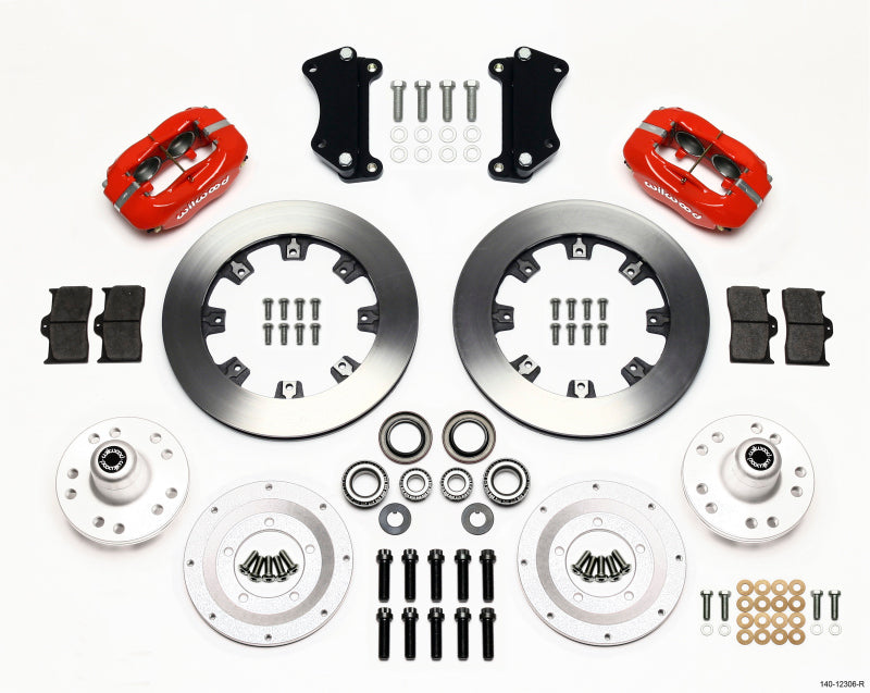 Wilwood Forged Dynalite Front Kit 12.19in Red Heidts Tri -5 2 inch Drop Spindle Big Brake Kits Wilwood