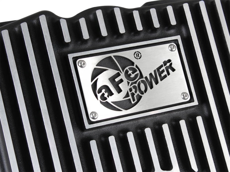 aFe Transmission Pan (Black w/ Machined Fins) GM Trucks 99-16 (4L60-E/4L60E/4L65E/4L70E/4L75E) Diff Covers aFe