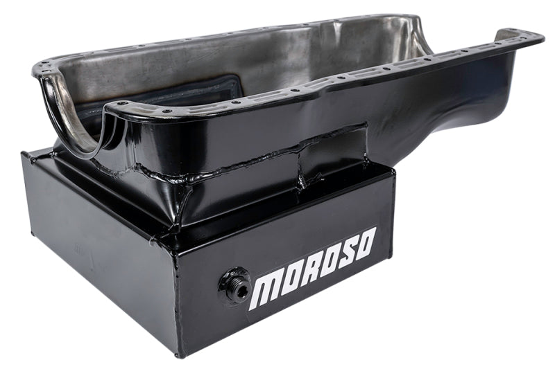 Moroso Ford 351W (w/Front Sump) Kicked Out Road Race Baffled 9qt 8in Steel Oil Pan Oil Pans Moroso