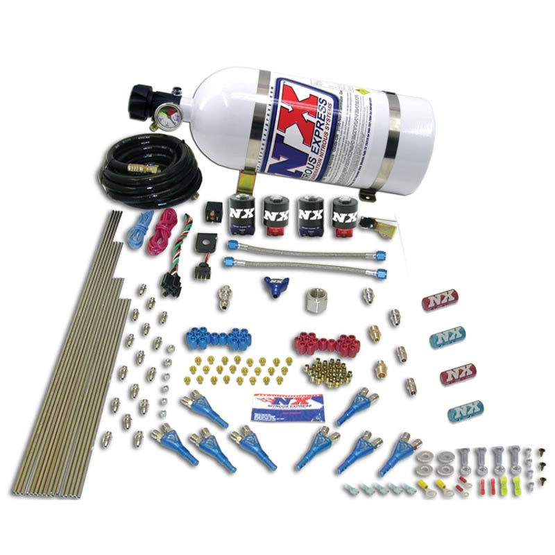 Nitrous Express Street Shark Gas 4 Solenoids Nitrous Kit (100-150-250HP) w/Composite Bottle Nitrous Systems Nitrous Express