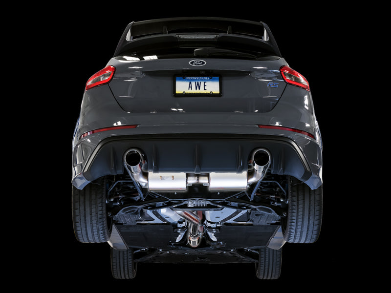 AWE Tuning Ford Focus RS Touring Edition Cat-back Exhaust- Resonated - Chrome Silver Tips Catback AWE Tuning