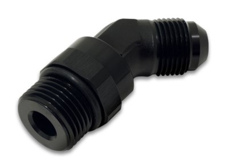 Vibrant -8AN Male to Male -6AN Straight Cut 45 Degree Adapter Fitting - Anodized Black Fittings Vibrant