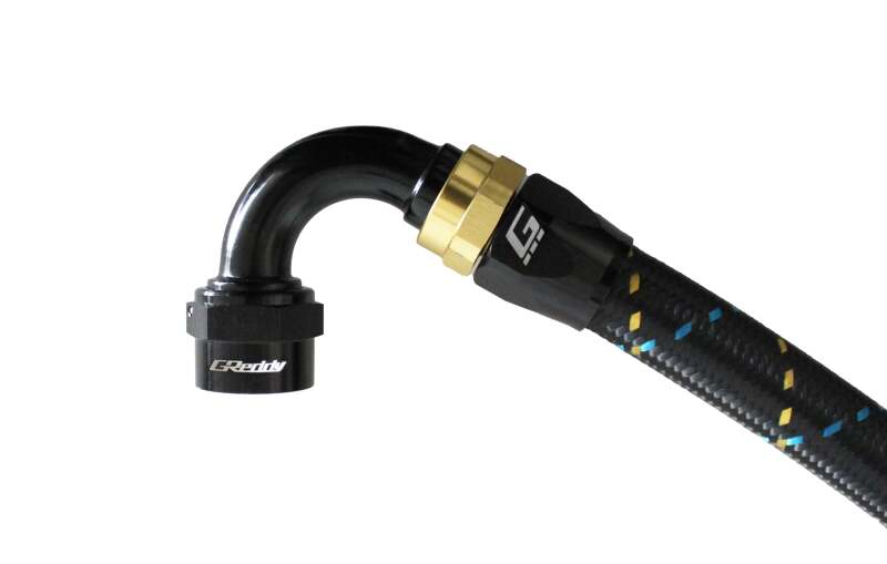 GReddy AN08 120 DEGREE HOSE END SWIVEL BLACK/GOLD ANODIZED Oil Line Kits GReddy