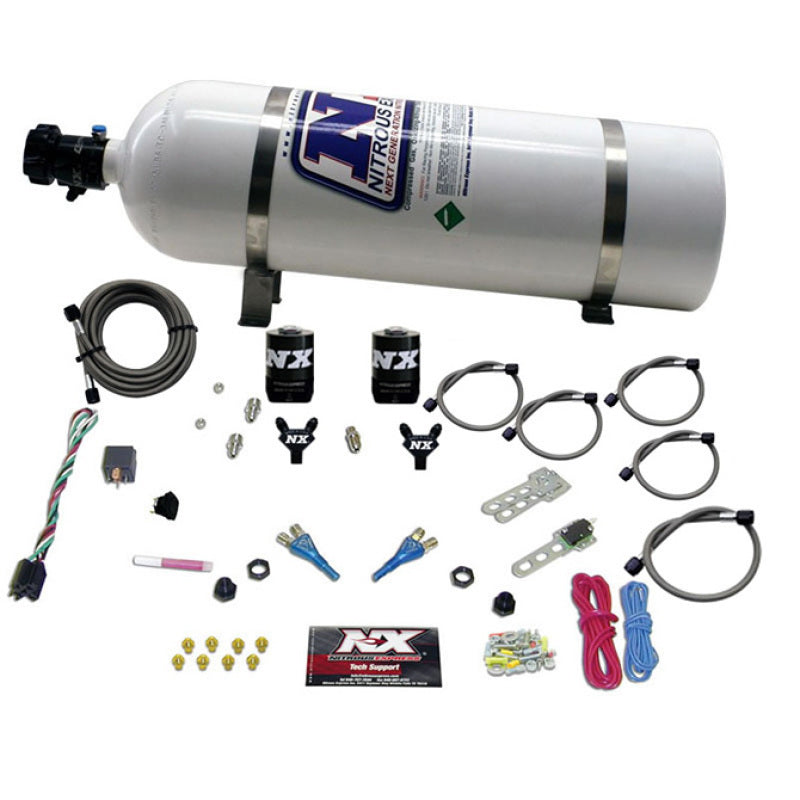 Nitrous Express Ford EFI Dual Nozzle Nitrous Kit (100-300HP) w/15lb Bottle Nitrous Systems Nitrous Express