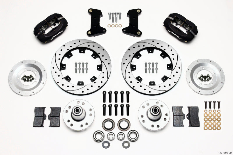 Wilwood Forged Dynalite Front Kit 12.19in Drilled 74-80 Pinto/Mustang II Disc Spindle only Big Brake Kits Wilwood