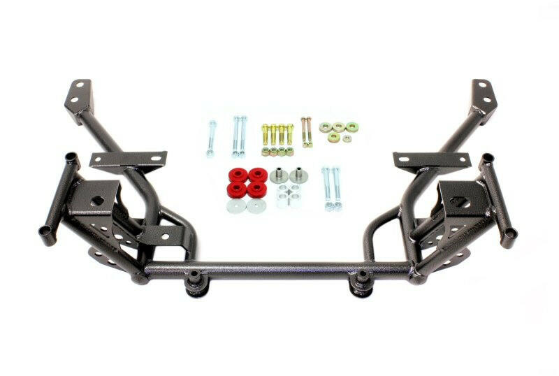 BMR 05-14 S197 Mustang K-Member w/ STD. Motor Mounts and STD. Rack Mounts - Black Hammertone Crossmembers BMR Suspension