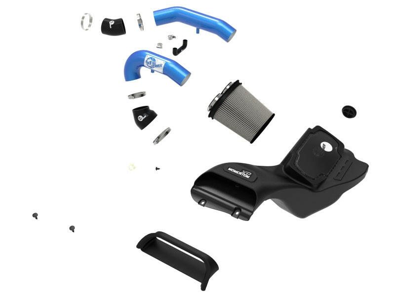 aFe 21-22 Ford F-150 Raptor V6-3.5L(tt) Momentum XP Cold Air Intake System Blue w/ Pro Dry S Filter Cold Air Intakes aFe
