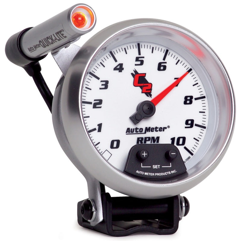 Autometer C2 3 3/4 inch 10000RPM In-Dash Tachometer w/ Ext. Quick-Lite Gauges AutoMeter