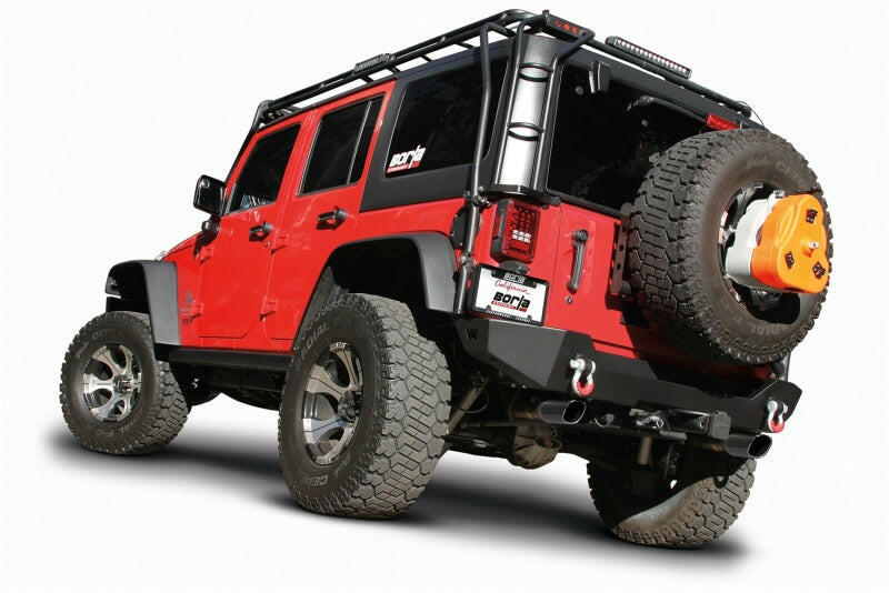 Borla 12-14 Jeep Wrangler JK 2/4Dr Rr Section ATAK Single Square Rlld Angle-Cut Black Chrome Exhaust Catback Borla