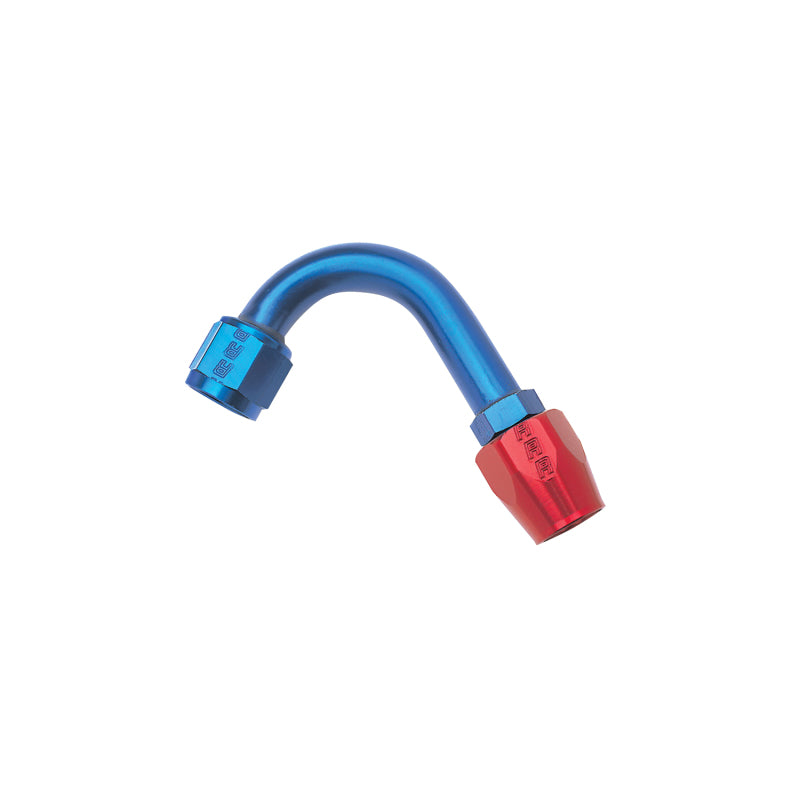 Russell Performance -6 AN Red/Blue 120 Degree Full Flow Hose End (1in Centerline Radius) Fittings Russell