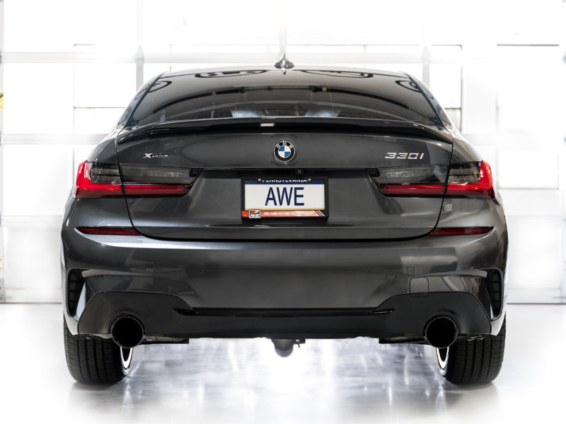 AWE 19-23 BMW 330i / 21-23 BMW 430i Base G2X Track Edition Axle Back Exhaust - Diamond Black Axle Back AWE Tuning